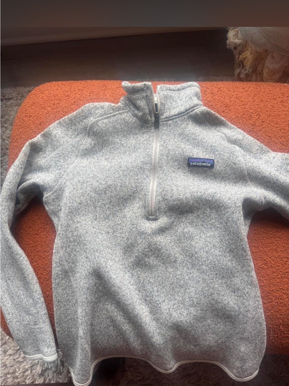 Patagonia Men’s Light Gray Quarter-Zip Fleece Pullover